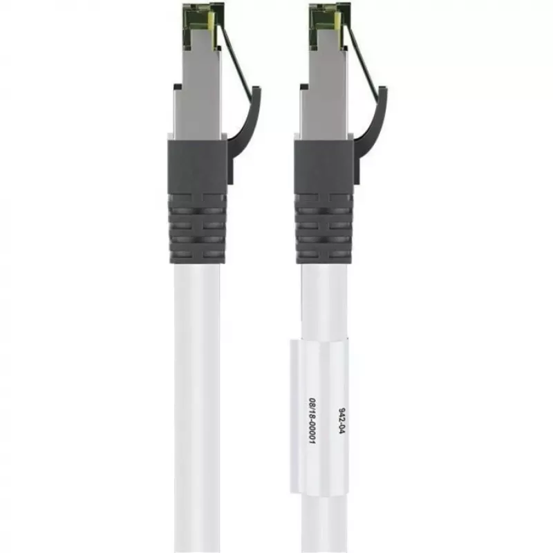 Goobay CAT 8.1 patchkabel, S/FTP (PiMF), wit, 0,5 m - LSZH halogeenvrij, koper AWG 24 (55123)