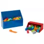 LEGO schepset 2-delig, opbergbox rood/blauw