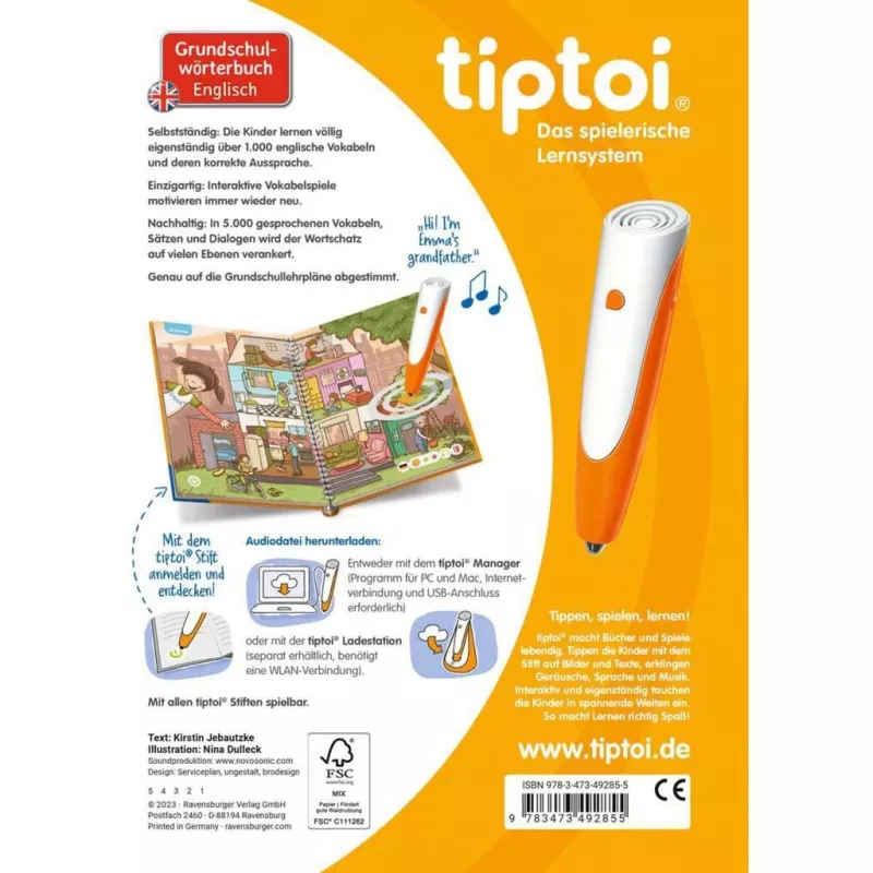 tiptoi basisschoolwoordenboek Engels, leerboek