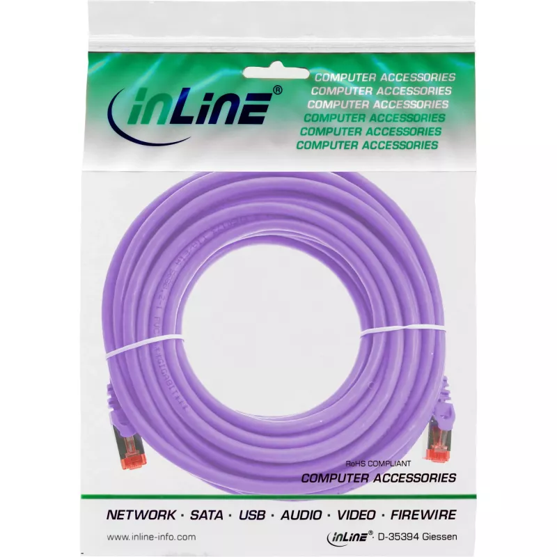InLine patchkabel S/FTP PiMF Cat.6 250MHz PVC koper paars 15m
