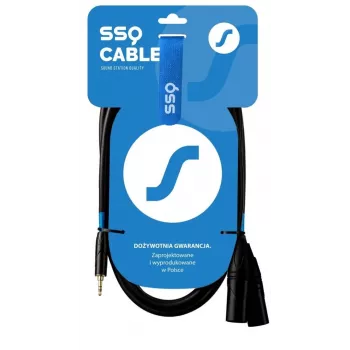 SSQ kabel jack stereo 3,5 mm naar 2x XLR male MIXLR3 — 3 m audiokabel