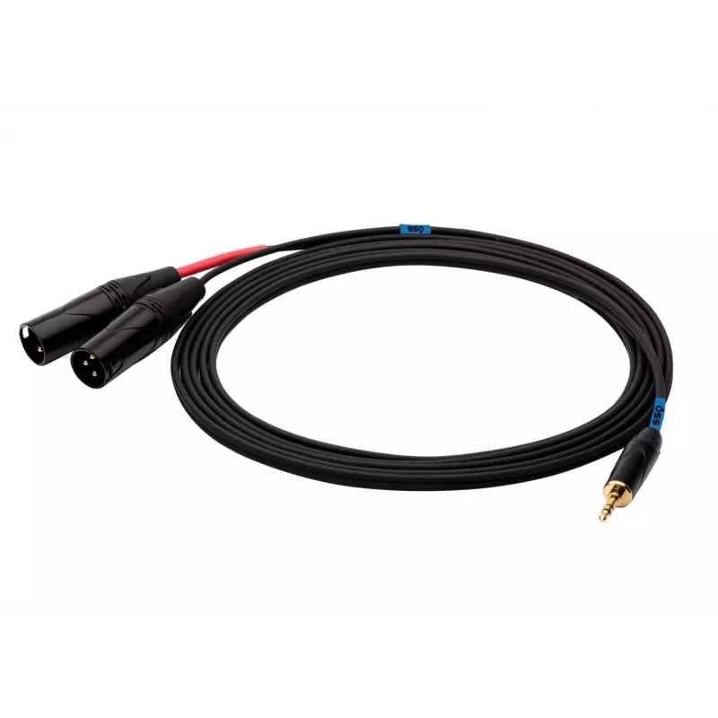 SSQ kabel jack stereo 3,5 mm naar 2x XLR male MIXLR3 — 3 m audiokabel
