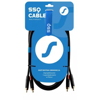 SSQ RCARCA3 - kabel 2x RCA - 2x RCA - 3 m, zwart