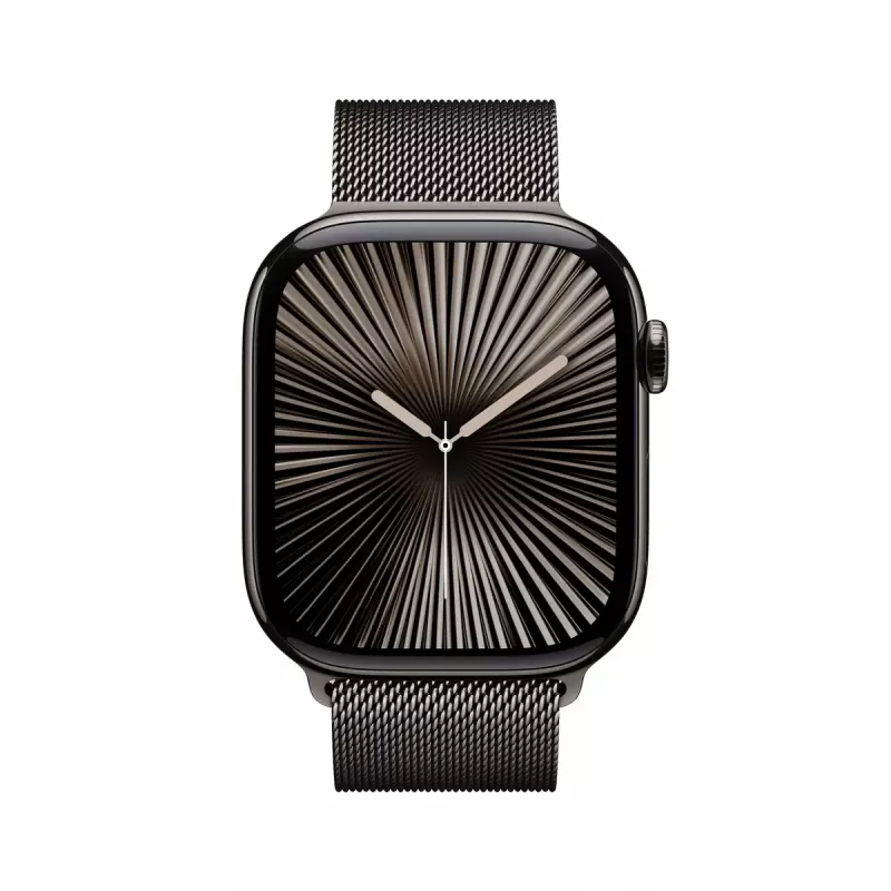 Smartwatch Apple Watch Series 10 GPS + Cellular 46mm leisteen titanium behuizing met leisteen Milanese Loop - S/M