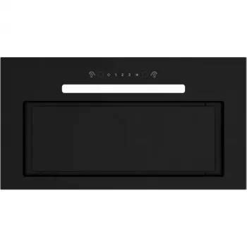 Inbouwafzuigkap MPM MPM-54-OWS-01, 54 cm, afvoer/recirculatie, 3 standen, zwart, glas/rvs
