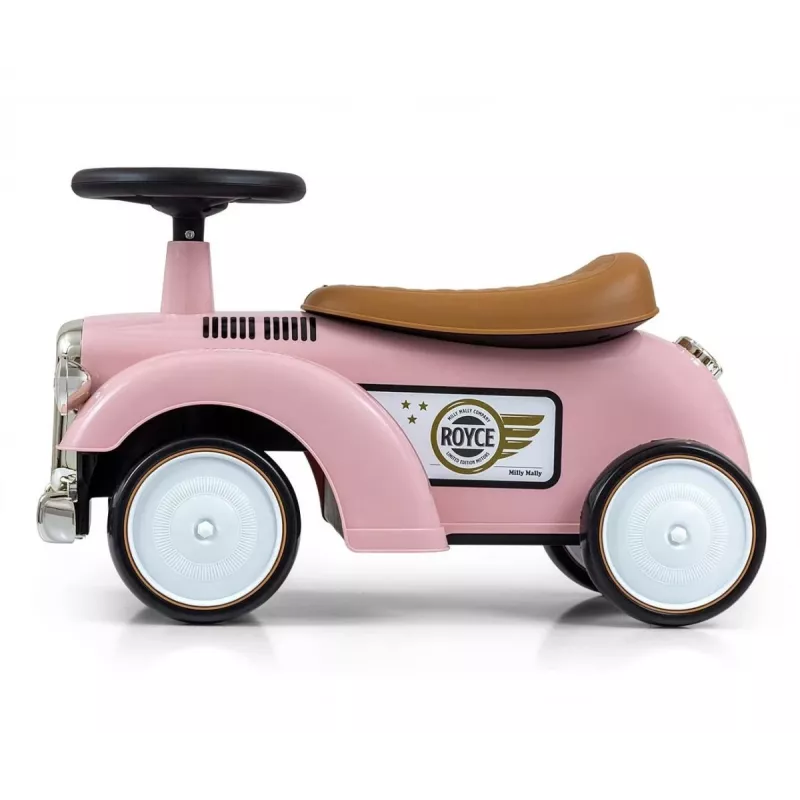 Kinderloopfiets milly mally Royce roze — model 5474, lichtgewicht kinderloopfiets