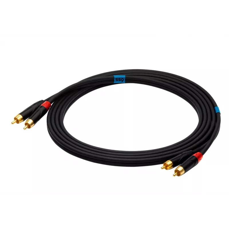 SSQ RCARCA2 SS-1432 kabel 2x cinch - 2x cinch 2 m zwart