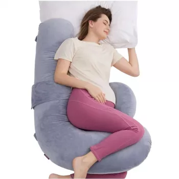 Momcozy PP007 F-vormig zwangerschapskussen, fluweelgrijs