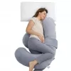 Momcozy PP007 F-vormig zwangerschapskussen, fluweelgrijs