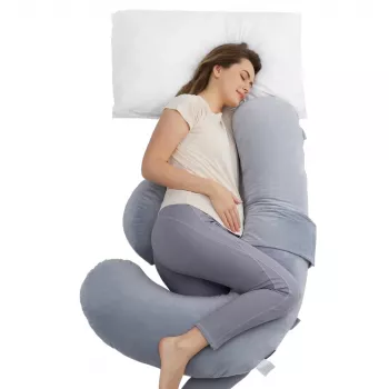 Momcozy PP007 F-vormig zwangerschapskussen, fluweelgrijs