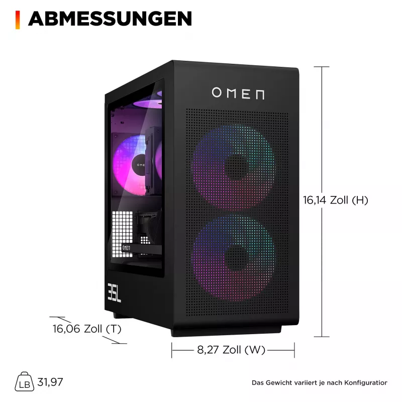 OMEN desktop gaming-pc GT16-1171ng - AMD Ryzen 7 9800X3D, 32 GB RAM, 2 TB SSD, GeForce RTX 5070Ti, Win