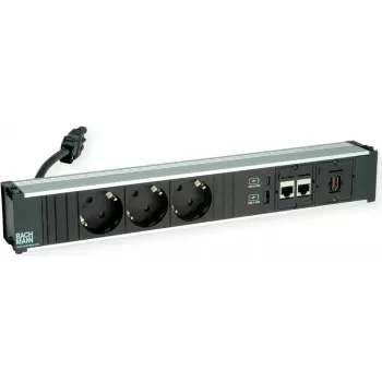 Stopcontactdoos Bachmann CONI 912.18118 met 3x CEE7-stopcontacten en 2x CAT6a-netwerkaansluitingen
