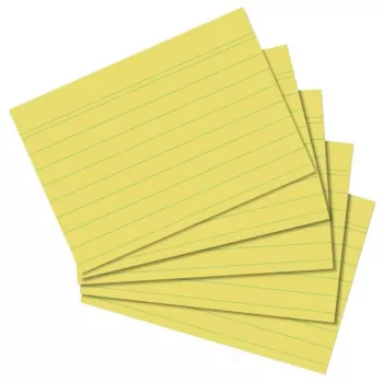 Herlitz kaartjes A8, gelinieerd, geel