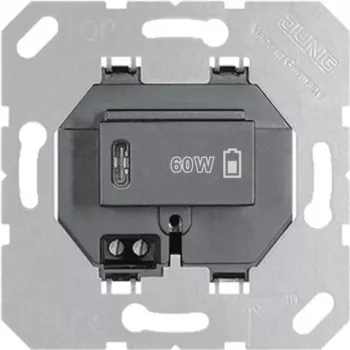 JUNG JG USB PD60 C SW USB-oplader PD 1x Type-C zwart (USBPD60CSW)