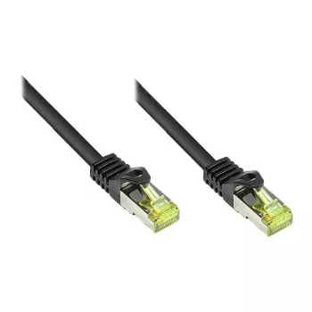 RJ45-patchkabel met Cat.7-massiefkabel en vergrendelingsbeveiliging (RNS®), S/FTP, PiMF, halogeenvrij, 600 MHz, OFC, zwart, 25 m, Good Connections® (8070R-250S)