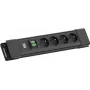 Stekkerdoos Bachmann CONNECTUS 4xUTE 1xschakelaar 2,0m CEE7/7 zwart