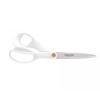 Fiskars F061200487 kantoor-/knutselschaar met rechte snede – roestvrij staal, wit