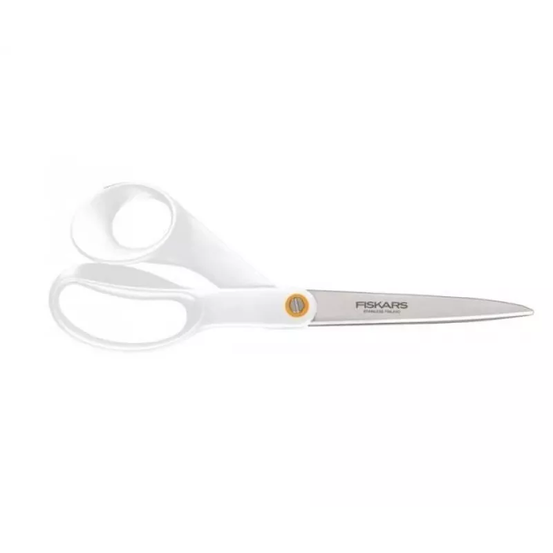 Fiskars F061200487 kantoor-/knutselschaar met rechte snede – roestvrij staal, wit