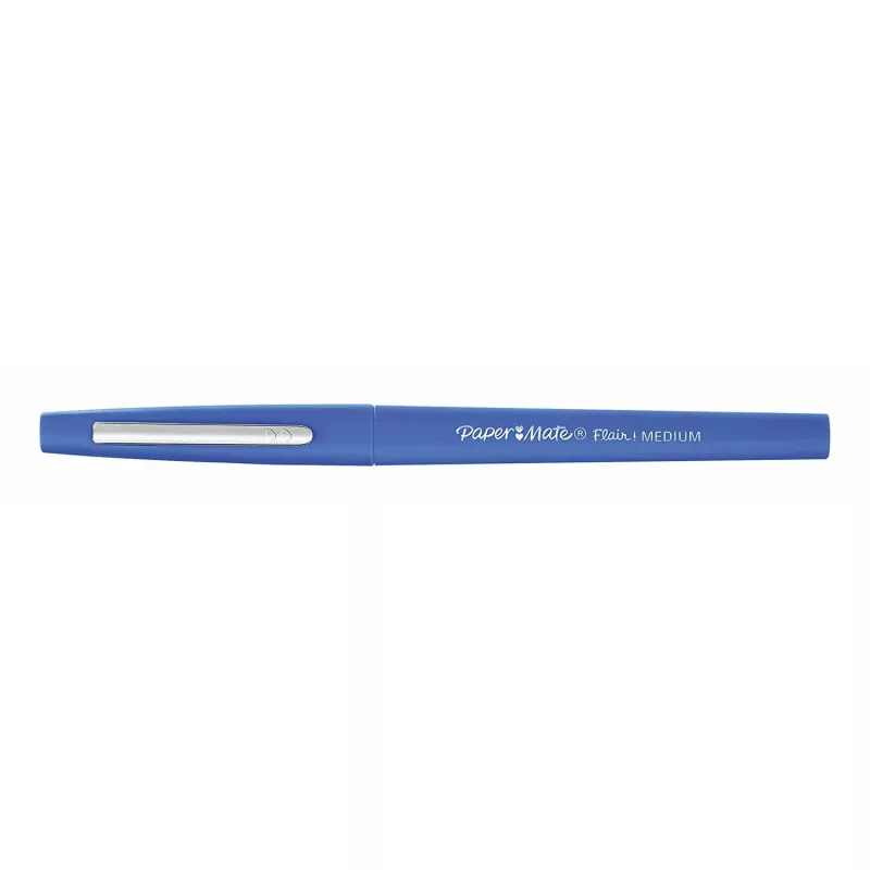 Viltstift Papermate Flair Medium blauw 5 stuks