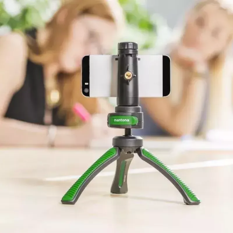 Statief Mantona 21407 voor smartphone en digitale camera zwart groen