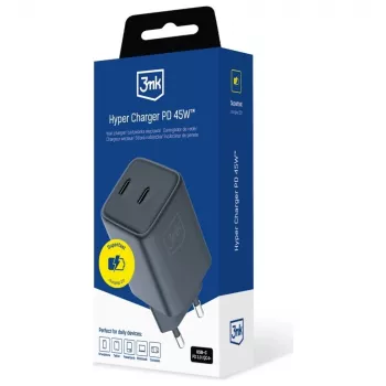 3MK Oplader Hyper Charger PD 45W GaN QC4+ PPS — 45W USB-C PD GaN snellader