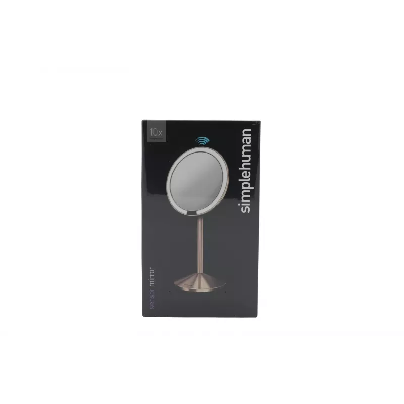 simplehuman opvouwbare spiegel met sensor, 12 cm, oplaadbaar, RVS roségoud