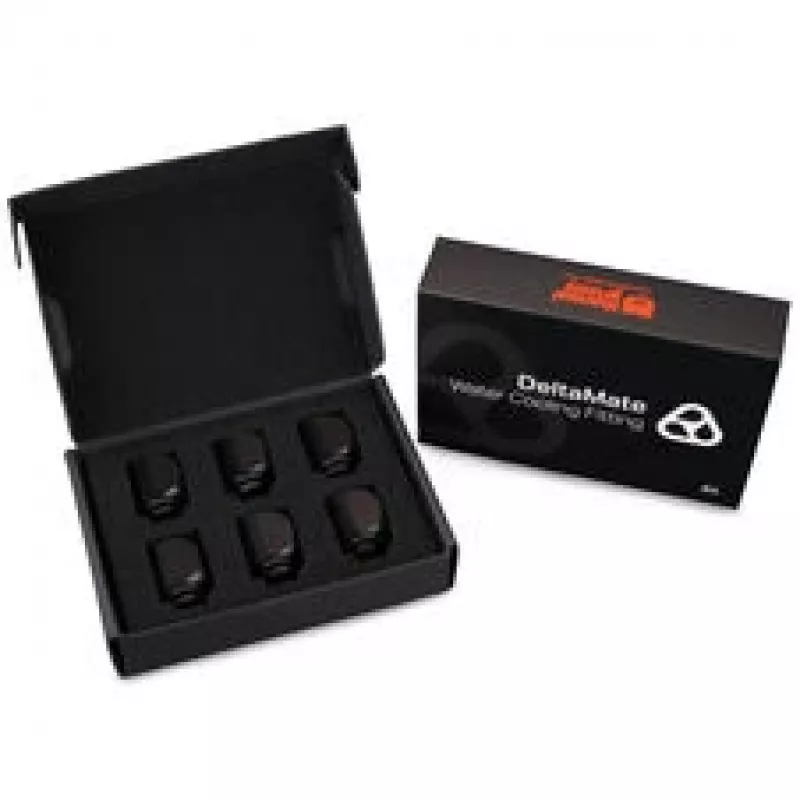 Thermal Grizzly DeltaMate Rotary 90° Fitting, zwart, 6-pack