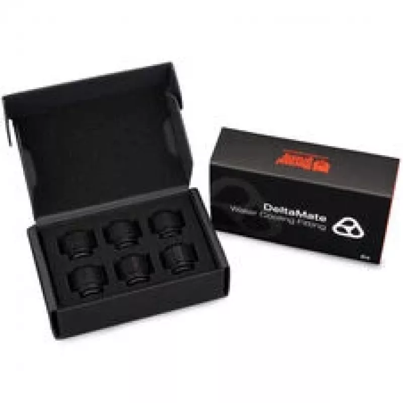 Thermal Grizzly Thermal Interface Fitting DeltaMate Fitting HT16 zwart (6-pack)