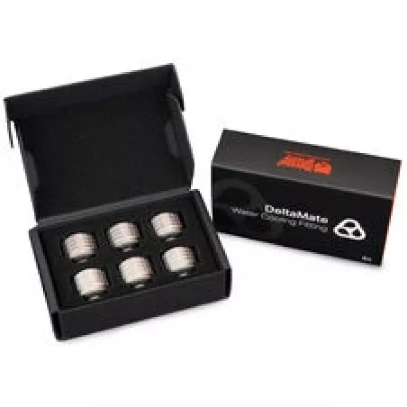 Thermal Grizzly DeltaMate Fitting HT14, messing G1/4, nikkel, 6-pack (TG-DM-FIT-6214)