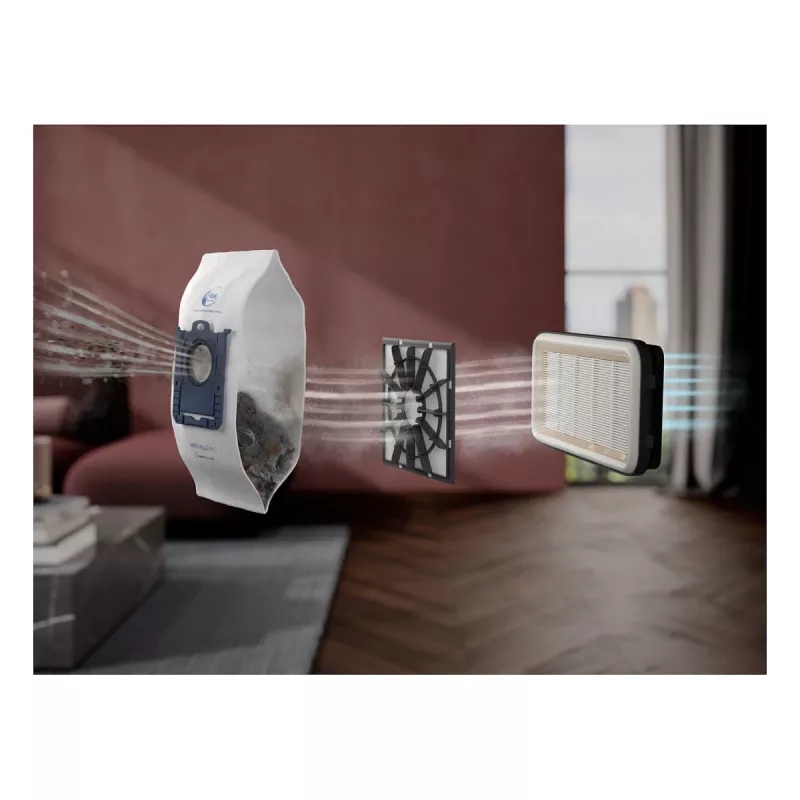 Trommelzuiger AEG AB51C1DR5B — droog 3 L stofzak, 750 W, hygiënefilter, rood