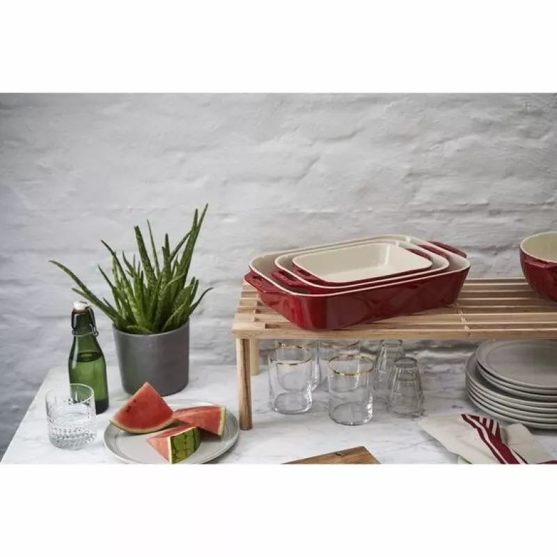 ZWILLING bakset keramiek rechthoekig 3 stuks, rood, max. 300°C