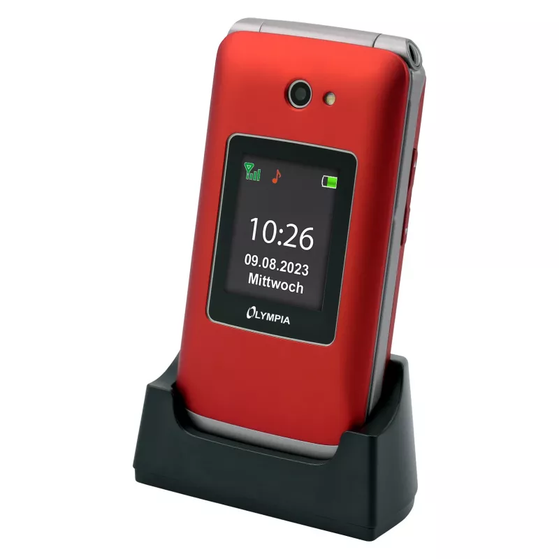 Flip-phone Olympia VITUS 4G — 2,8 inch (7,11 cm) LCD, Bluetooth, FM-radio, 147 g, rood