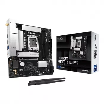 Moederbord ASRock B860M Rock WiFi (mATX, Intel LGA 1851, DDR5, HDMI, DisplayPort)