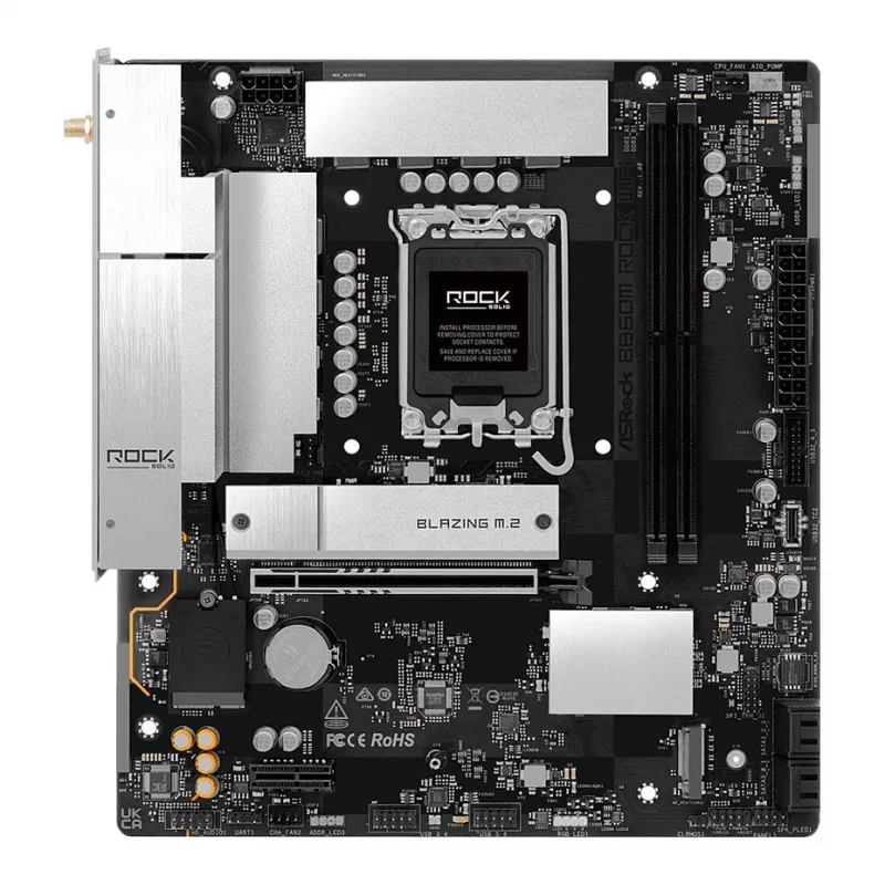 Moederbord ASRock B860M Rock WiFi (mATX, Intel LGA 1851, DDR5, HDMI, DisplayPort)