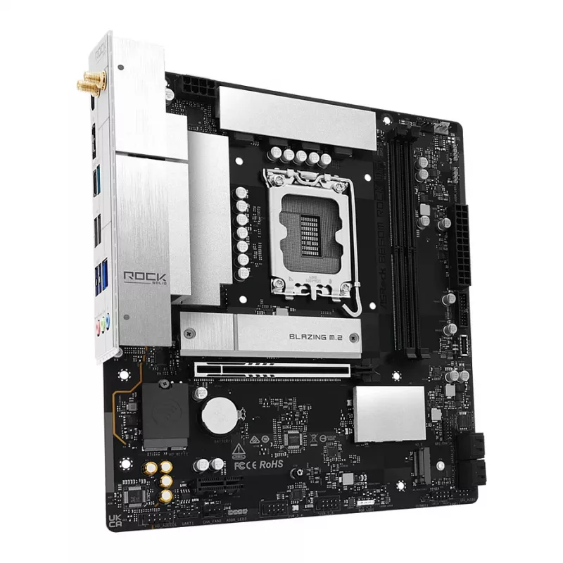 Moederbord ASRock B860M Rock WiFi (mATX, Intel LGA 1851, DDR5, HDMI, DisplayPort)
