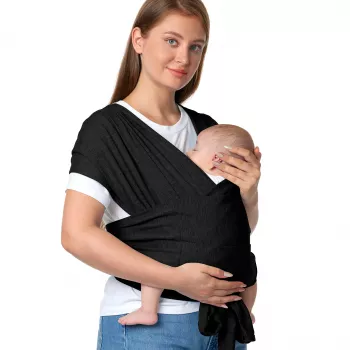 Momcozy Baby Wrap Carrier zwart | babydraagzak |