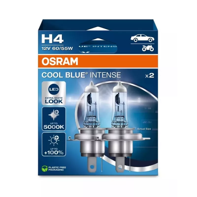 Osram H4 Cool Blue Intense Next Gen 2-pack | halogeenlamp | 12V, 60/55W