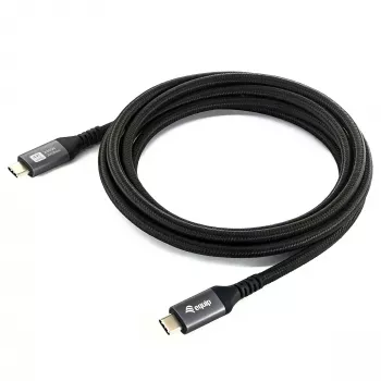 EQUIP USB4 Gen 2x2 C–C-kabel 3,0m, PD 100W, 4K/60Hz, 20Gbps, zwart