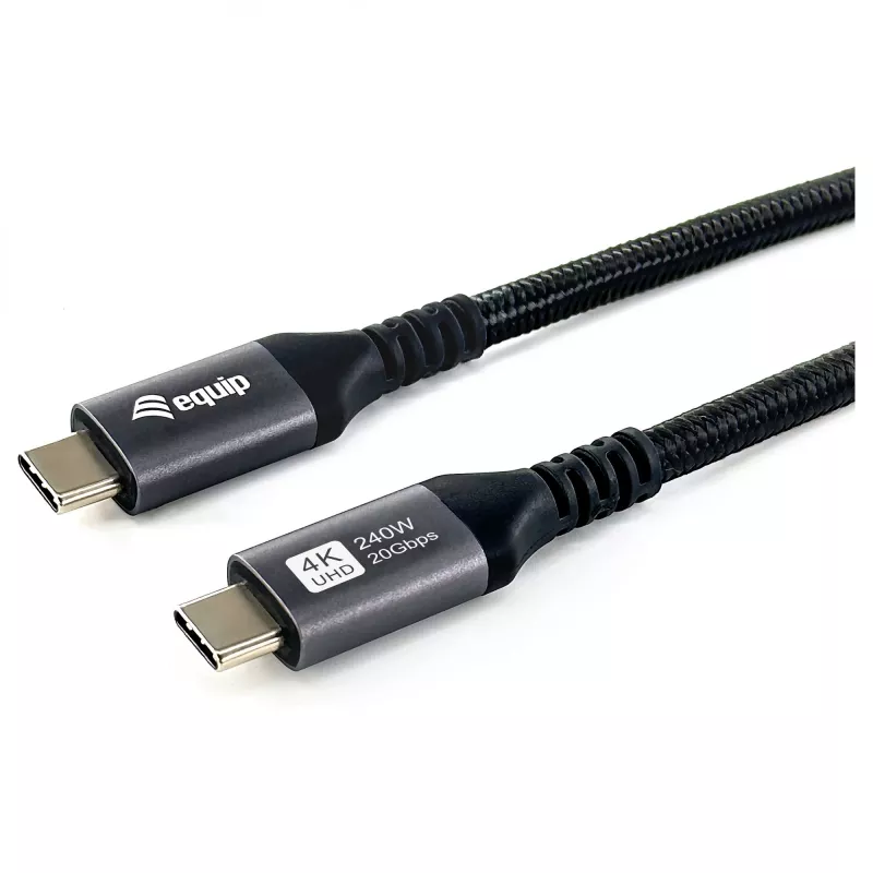 EQUIP USB4 Gen 2x2 C–C-kabel 3,0m, PD 100W, 4K/60Hz, 20Gbps, zwart