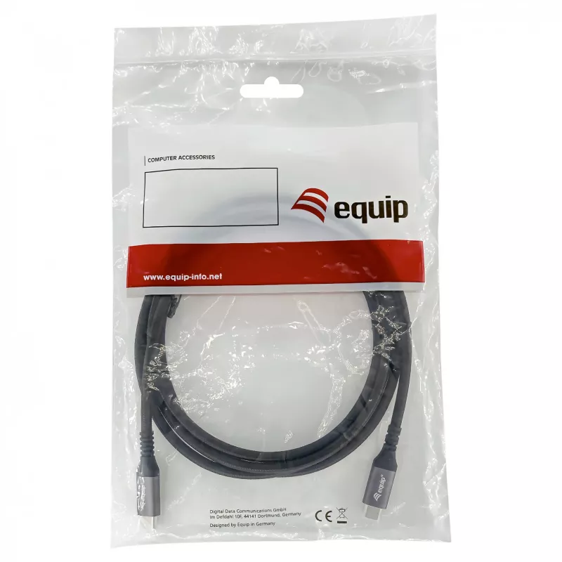 EQUIP USB4 Gen 2x2 C–C-kabel 3,0m, PD 100W, 4K/60Hz, 20Gbps, zwart