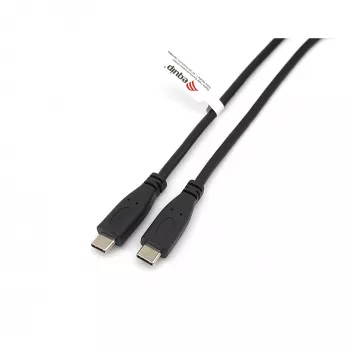 EQUIP USB 2.0 Type-C-naar-Type-C-kabel M/M 0,3 m PD 60 W, 0,48 Gbit/s, vernikkelde contacten, zwart