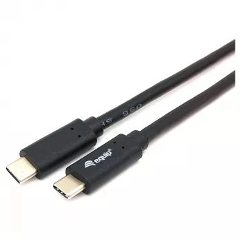 USB-C-naar-USB-C-kabel EQUIP 128348, USB 3.2 Gen 1 (5 Gbit/s), PD 60 W, 0,5 m, zwart