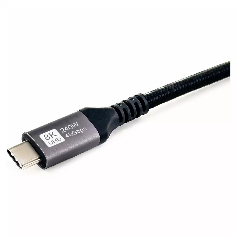 USB4 Gen3x2 C–C-kabel EQUIP 128380, 0.5 m, PD 3.1 240W, 40 Gbps, 8K/60Hz, zwart