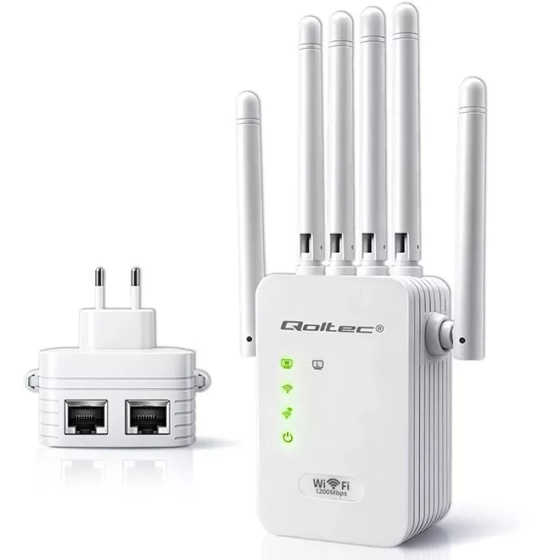 Wi‑Fi‑signaalversterker QOLTEC AC1200 – QOLTEC AC1200 dualband‑signaalversterker