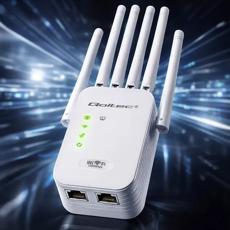Wi‑Fi‑signaalversterker QOLTEC AC1200 – QOLTEC AC1200 dualband‑signaalversterker