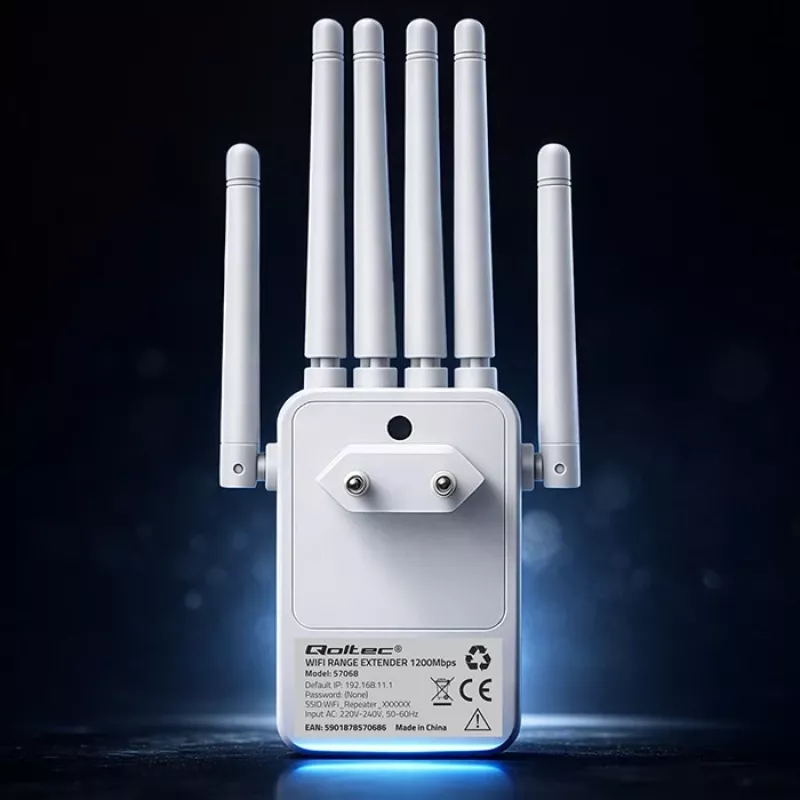 Wi‑Fi‑signaalversterker QOLTEC AC1200 – QOLTEC AC1200 dualband‑signaalversterker