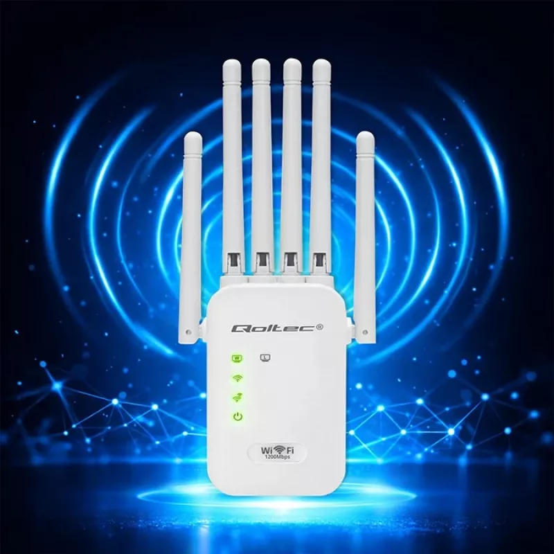 Wi‑Fi‑signaalversterker QOLTEC AC1200 – QOLTEC AC1200 dualband‑signaalversterker