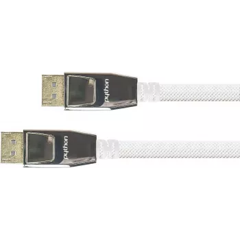 Aansluitkabel DisplayPort 1.2, 4K / UHD @60Hz, volledig metalen stekker, vergulde contacten, OFC, nylonvlecht wit, 10m, PYTHON® Series (GC-M0200)