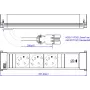 Bachmann 916.506 Power Frame M Stekkerdoos, 3x Schuko, 1x USB-C 30 W, 0,2 m