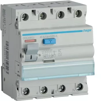 Aardlekschakelaar Hager CD441J 30 mA 4×40 A AC